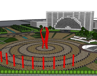 广场模型su免费模型下载(1)