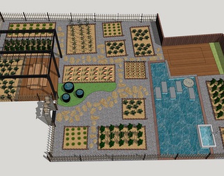 庭院菜园su免费模型下载(1)