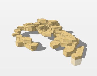 景石组合su免费模型下载(1)