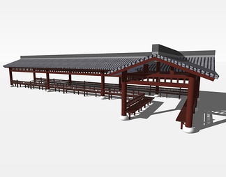 长廊连廊su免费模型下载(1)