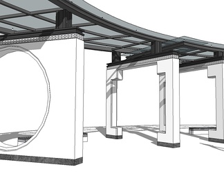 亭子廊架su免费模型下载(1)