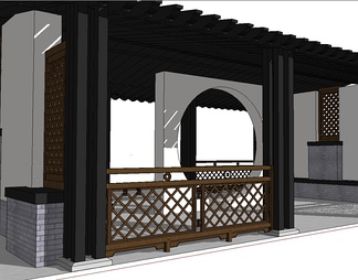 亭子廊架su免费模型下载(1)
