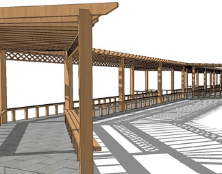 长廊连廊su免费模型下载(1)