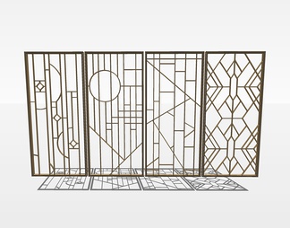 镂空屏风隔断su免费模型下载(1)