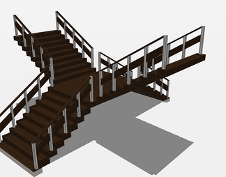 实木楼梯su免费模型下载(1)