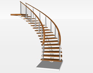 实木楼梯su免费模型下载(1)