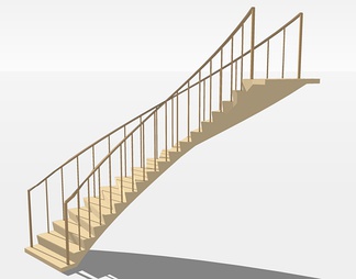 实木楼梯su免费模型下载(1)