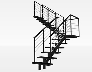 铁艺楼梯su免费模型下载(1)