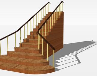 实木楼梯su免费模型下载(1)