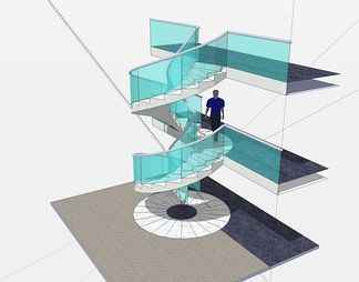 旋转楼梯su免费模型下载(1)