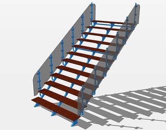 实木楼梯su免费模型下载(1)