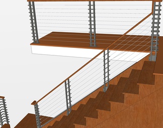 实木楼梯su免费模型下载(1)