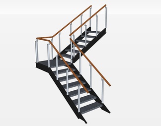 铁艺楼梯su免费模型下载(1)