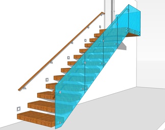 实木楼梯su免费模型下载(1)