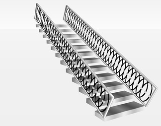 铁艺楼梯su免费模型下载(1)