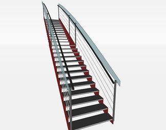 铁艺楼梯su免费模型下载(1)