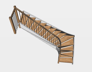 实木楼梯su免费模型下载(1)