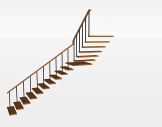 实木楼梯su免费模型下载(1)