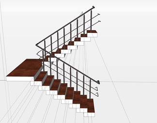 实木楼梯su免费模型下载(1)