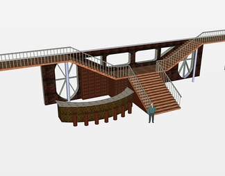 实木楼梯su免费模型下载(1)
