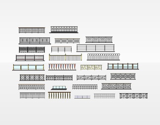 栏杆su免费模型下载(1)
