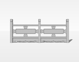 石头栏杆su免费模型下载(1)
