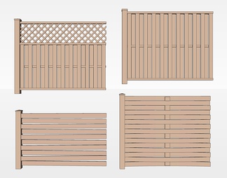 木制篱笆su免费模型下载(1)