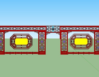 屏风隔断su免费模型下载(1)