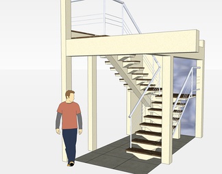 实木楼梯su免费模型下载(1)