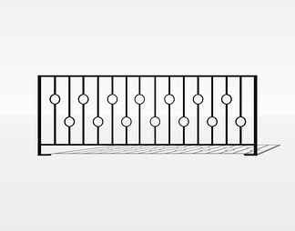 铁艺栏杆su免费模型下载(1)