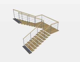 实木楼梯su免费模型下载(1)