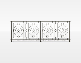 铁艺栏杆su免费模型下载(1)