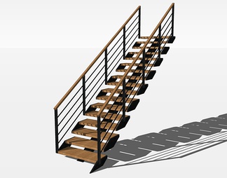 实木楼梯su免费模型下载(1)