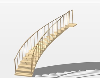 实木楼梯su免费模型下载(1)