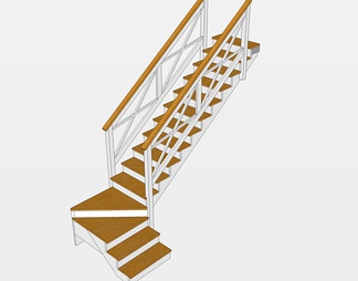 实木楼梯su免费模型下载(1)