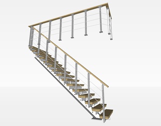 实木楼梯su免费模型下载(1)