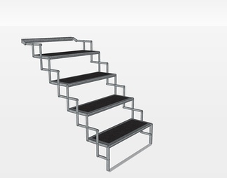 铁艺楼梯su免费模型下载(1)