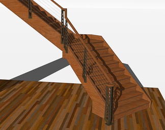 实木楼梯su免费模型下载(1)