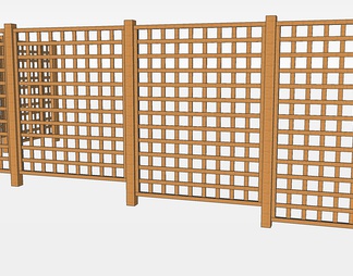 木质围栏su免费模型下载(1)