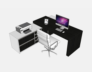 办公桌椅su免费模型下载