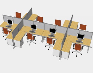 办公桌椅su免费模型下载(1)