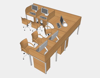 办公桌椅su免费模型下载(1)