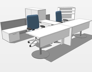 办公桌椅su免费模型下载(1)