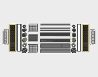 空调出风口组合su免费模型下载(1)
