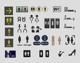 厕所标识su免费模型下载(1)