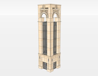 塔楼钟塔su免费模型下载(1)