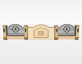 围墙su免费模型下载(1)