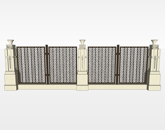 围墙su免费模型下载(1)