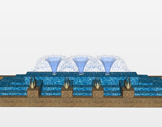 水景喷泉su免费模型下载(1)