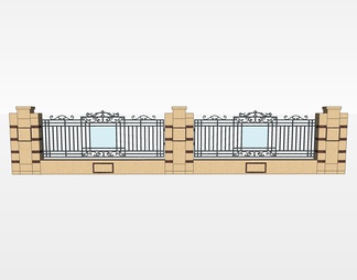 围墙su免费模型下载(1)